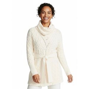 Free People For The Love of Cables Oversized Cream Sweater Tunic Dress XS